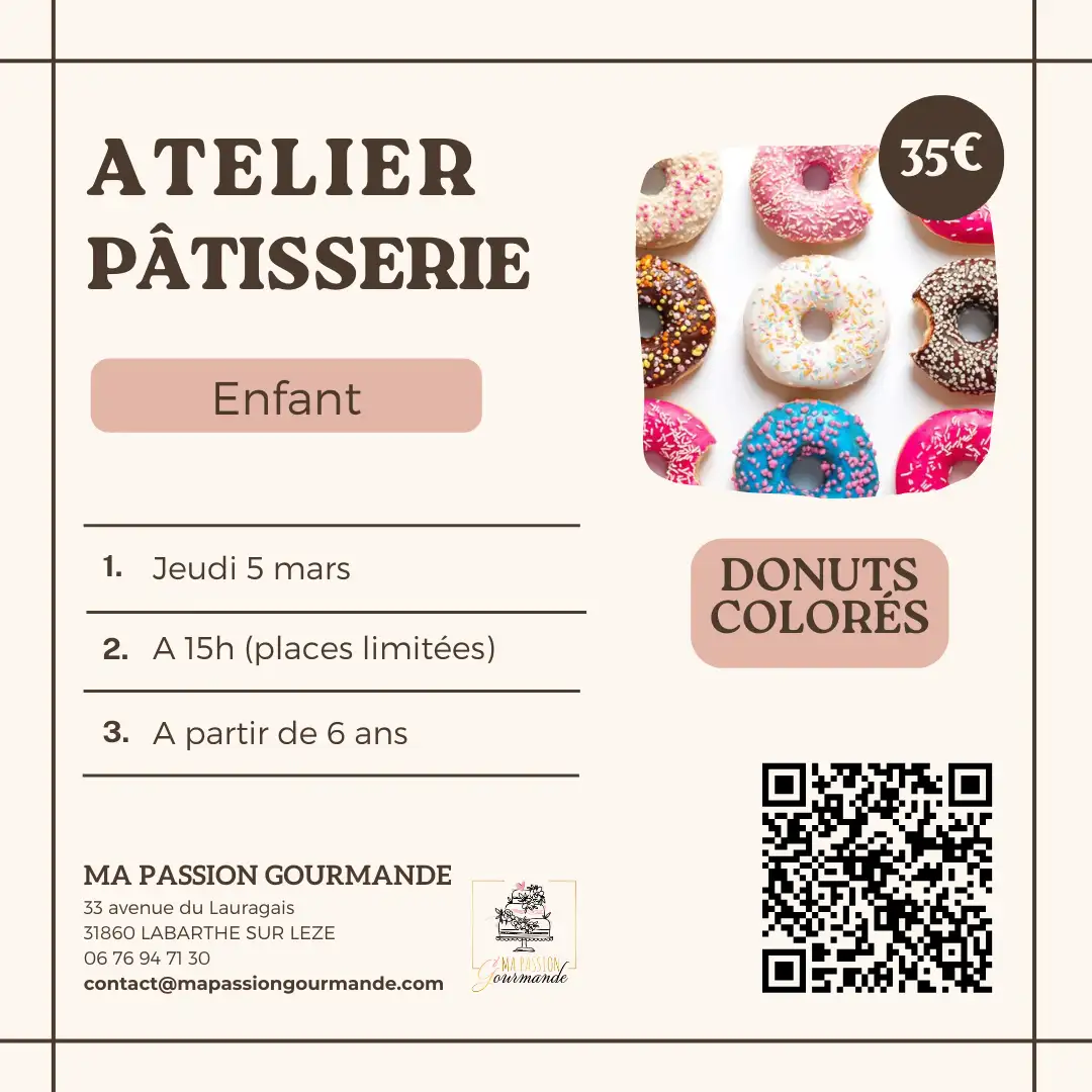 Atelier Pâtisserie - enfant - Donut colorés