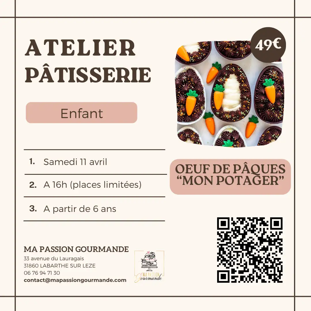 Atelier Pâtisserie - enfant - Œuf de pâque "mon potager"