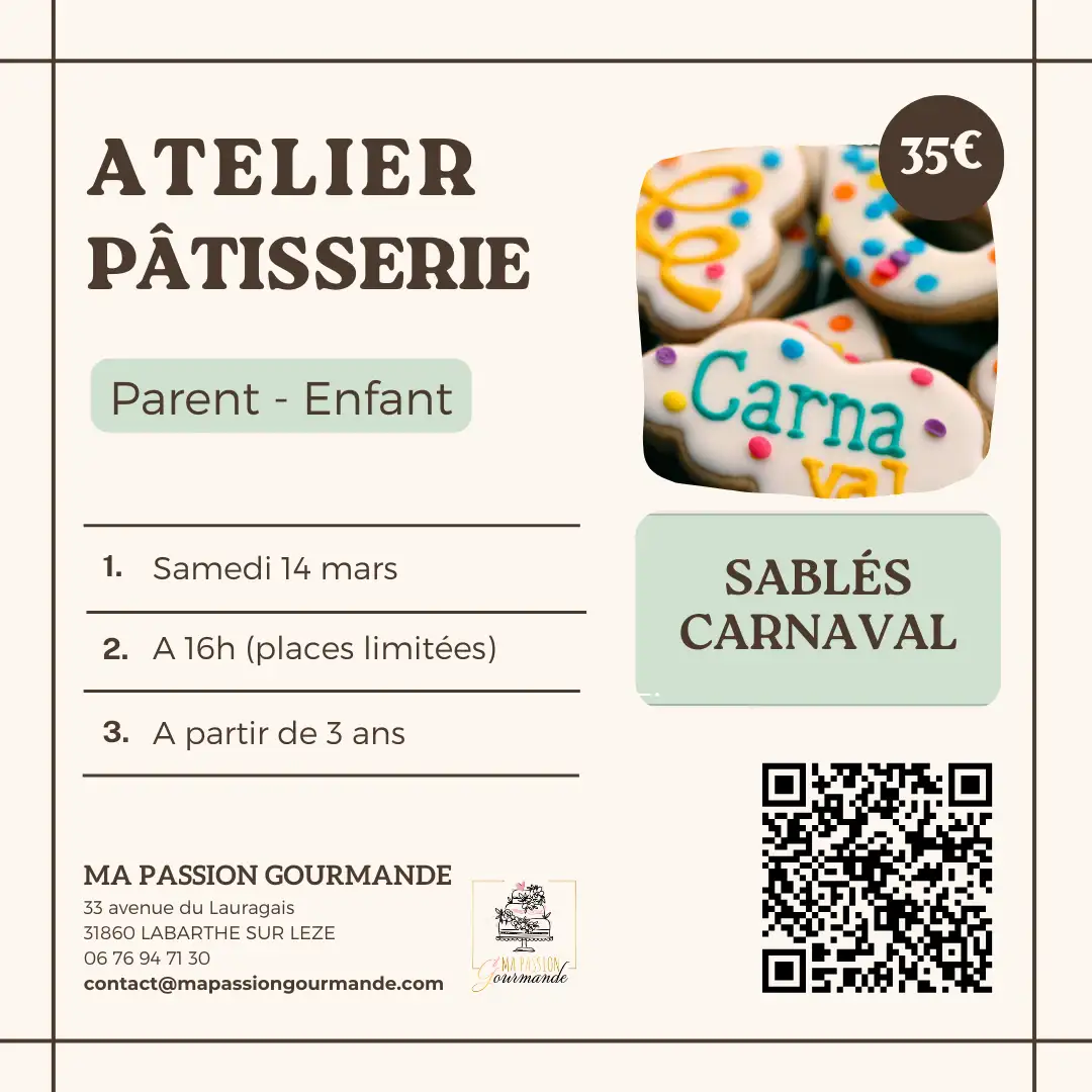 Atelier Pâtisserie - parent & enfant - Sablés carnaval
