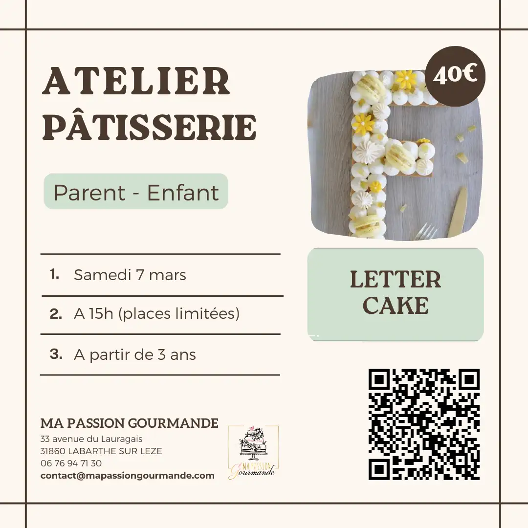 Atelier Pâtisserie - parent & enfant - Letter cake