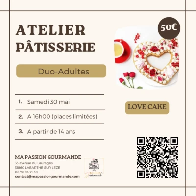 Atelier Pâtisserie Duo - adultes - Love Cake