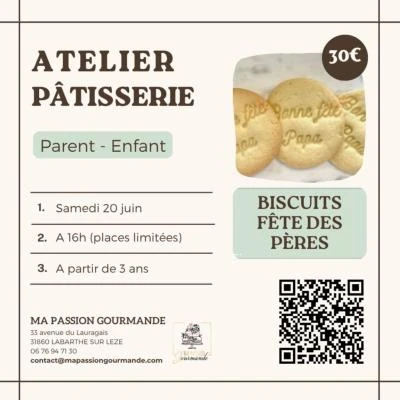 Atelier Pâtisserie - en duo parent & enfant - Biscuits fête des pères